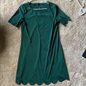 Emerald green scallop dress size S/M